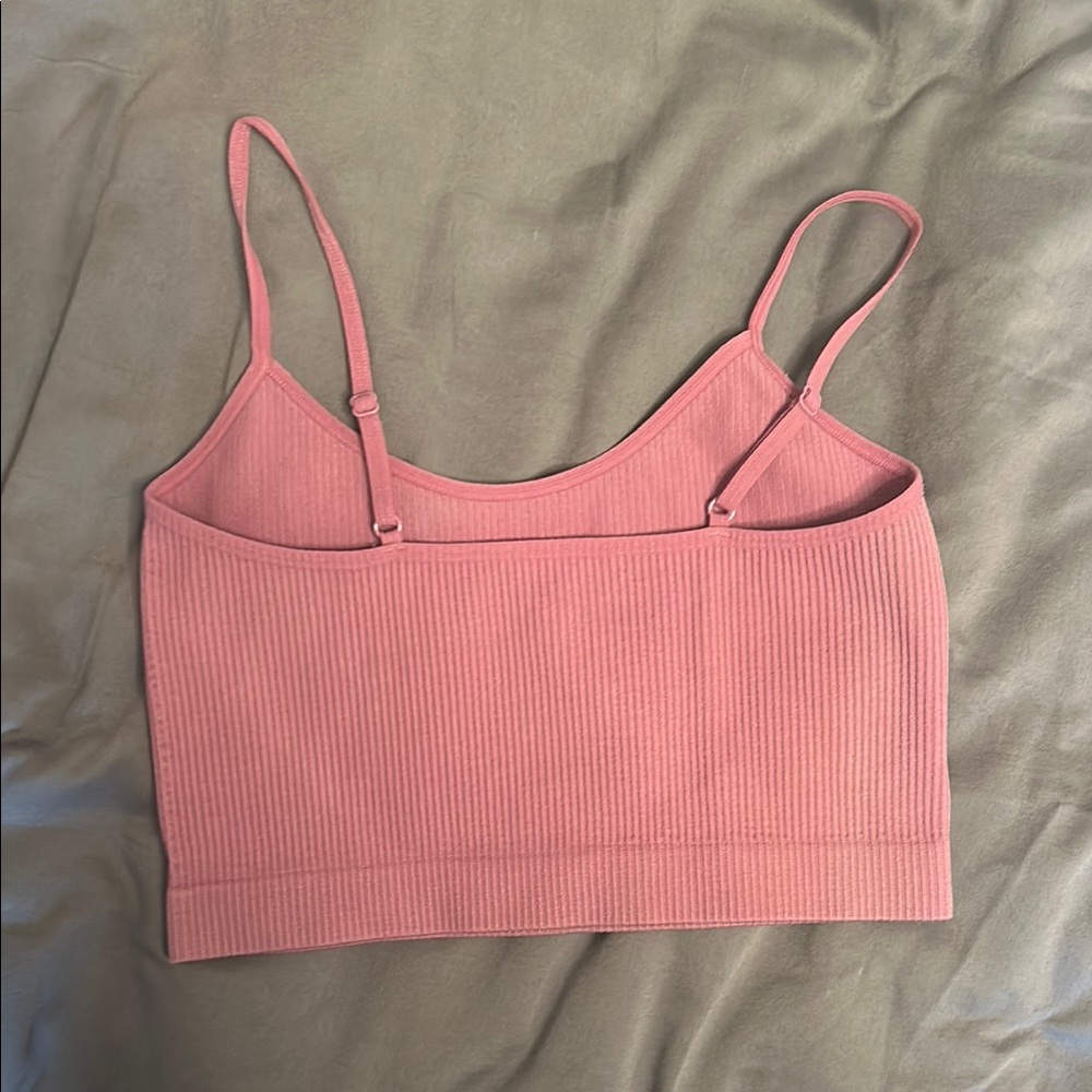 Pink Ribbed Crop Top - Picture 3 of 3
